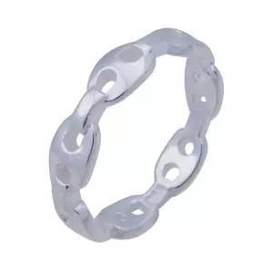 aBALENT (어바렌트) 남성 링 실버 링크 체인 링 남성 반지 실버 액세서리 심플 세련된 체인링(11)