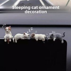 미니 고양이 인형 작은 동물 귀여운 컴퓨터 모니터 장식 홈 데스크