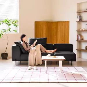 [다우닝] 포네 3인 오픈 모듈 전체 천연가죽 소파