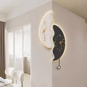 불규칙 양면 코너 벽시계 무타공 모서리 인테리어 월클락