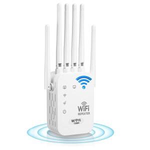 WiFi Extender - 2026 업그레이드된 6개 방향성 안테나 신호 강화기 차세대 인터넷 강화기 무선 원격 증폭기 이더넷 포트가 있는 WiFi 중계기 99 의 디바이스 지원
