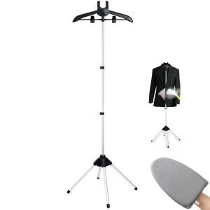 옷을 위한 다림질 장갑이 있는 접이식 의류 찜기 스탠드, 정장 셔츠 오버코트 조끼용 클립 2개가 조절식 랙, 침실 망토실용 스팀 다리미 여행용 행거