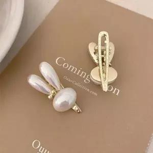 [하프클럽/]헤어악세사리 트렌드 올 진주토끼미니핀 진주헤어핀