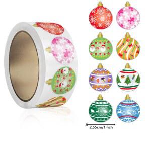 500pcs 메리 크리스마스 스티커 어린이를위한 1 인치 라운드 태그 선물 베이킹 봉투 패키지 장식 편지지