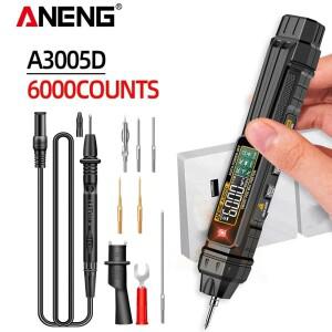 디지털 멀티미터 펜 타입 미니 소형 ANENG 비접촉식 AC/DC 전압 테스터 6000 카운트 트루 RMS NCV Hz 옴 다