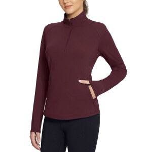 발레프 여성 플리스 날씨 지퍼 재킷 겨울 셔츠 하프 장비 추운 열 풀오버 방수 골프 러닝