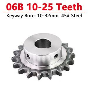 1pc 06B 산업용 드라이브 스프로킷 휠 45  스틸 체인 기어 10 11 12 13 14 15 16 17 18 19 20 21 22 23 24