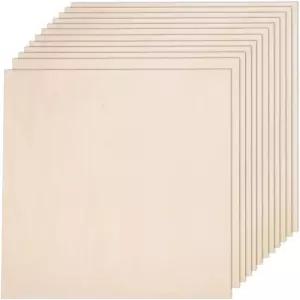 공예용 12팩 12 x 1 /16 인치-2 mm 두께의 농목 시트 미완성 합판 DIY 프로젝트 건축 모델 판화 목재 연소