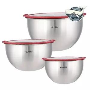 주방용 스테인리스 믹싱볼 3종 뚜껑 포함