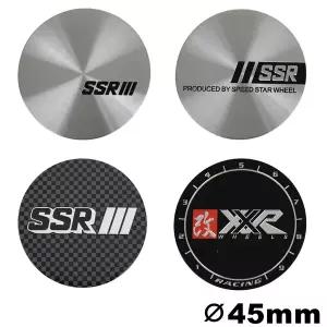 자동차휠캡 1세트/4개입 45MM 스티커 SSR XXR 로고 센터 림 캡 자동차 휠 커버 허브 엠블럼