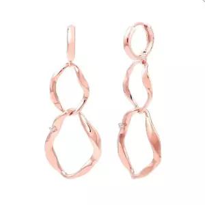 플라워 금 드롭 진주 링 14K 귀걸이 큐빅 (WFJ5A4B)