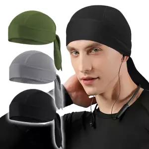 남성용 듀랙 사이클링 해적 모자 메쉬 반다나 캡 땀 흡수 헬멧 이너 헤드 커버 스컬 아웃도어용