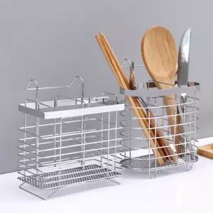 스텐 걸이형 물빠짐 수저꽂이 수저통 수저정리대