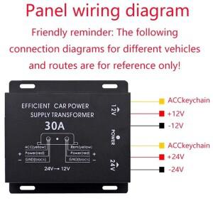 24V를 12V로 변환하는 차량용 스텝다운 전원 컨버터 (트럭  버스  서브우퍼  냉장고 개조용)