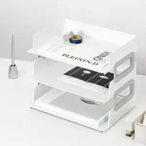 문서 보관함 3단 시스템트레이 와이드 쿨그레이 수납 서류 정리함