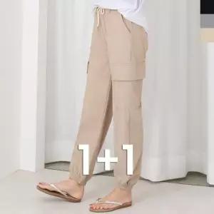 신상 여성바지 면바지 밴딩 캐쥬얼 긴바지 배기 일자 (WFJ4YFE)