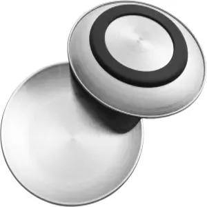 스테인리스 스틸 고양이 그릇 미끄럼 방지용 실리콘 링이 있는 넓고 얕은 사료 세트 실내 작은 개에게