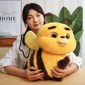 부드러운 플러시 작은 꿀벌 쿠션 베개 미끄럼 방지 바닥 침대 선물에 가능 사무실 장식 세탁 소파