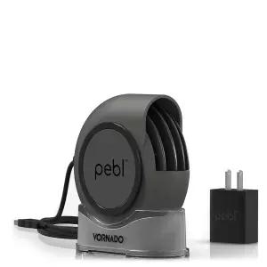 Vornado PEBL 휴대용 책상 팬, USB 팬, 마그네틱 베이스, 조절 가능한 공기 흐름, 개인 스팟 쿨링, 2가지