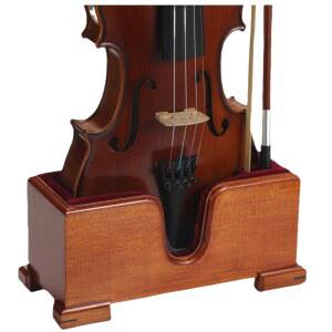 [미국배송] YWYLL 바이올린 및 활 홀더(스탠드) 바이올린을 위한 나무 홀더 바닥 디스플레이 벨벳 보호 안정적이고 품격 있는 미적 감각(갈색 + 빨간색 릴벳)