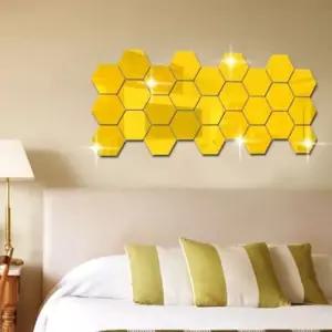 붙이는거울 화장실 현관 감성 아크릴 거울 12개 골드 (WFJPW3B)