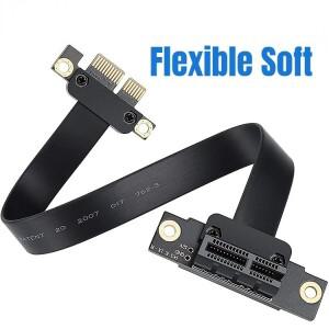 고속 PCIe 3.0 X1 그래픽 카드 GPU 플랫 케이블 듀얼 90도 8G/Bps Express 1x4x8x16x3.0 라이저 리본 익스