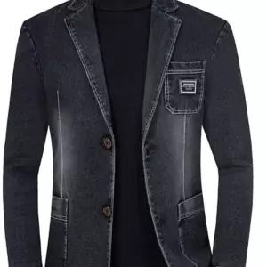 외투고급 남성 남자캐주얼정장 작은 데님 고급 외투 양복
