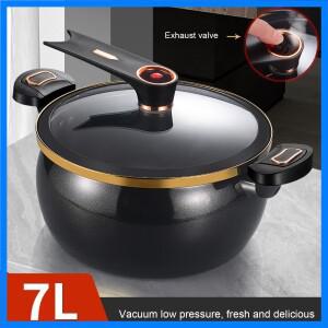 가정용 통통한 마이크로 압력 냄비 다기능 논스틱 냄비 유도 밥솥 가스 적합 7L 대용량 26cm 스튜 냄비 1