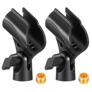 [미국배송] 2개의 범용 마이크 클립 홀더 조절 가능 홀더 5/8인치 수컷에서 3/8인치 암컷 나사 어댑터 포함