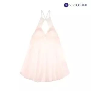 [롯데백화점]섹시쿠키 [슬립] 넥 크리스탈 레이스 페미닌 슬립 SCWFA201