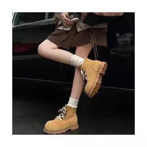 여성패션 워커힐 소가죽 워커 가을/겨울 하이탑 빈티지 리얼 가죽 화 부츠 DL4