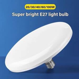100w투광기 220V E27 초고휘도 LED 전구 20W 30W 40W 60W 100W UFO 조명 실내 차가운 백색 테이블 램프 차