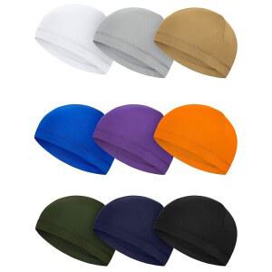 새티니어 9피스 쿨링 스컬 캡 헬멧 하드햇 라이너 대머리 캡 러닝 비니 사이클링 남성용