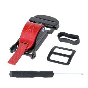 오토바이 헬멧 퀵 릴리스 버클 교체 키트, 하프, 3/4용 스테인리스 스틸 턱 스트랩 클립, 패스트 릴리스 패스너가 있는 풀 페이스 헬멧 빨간색