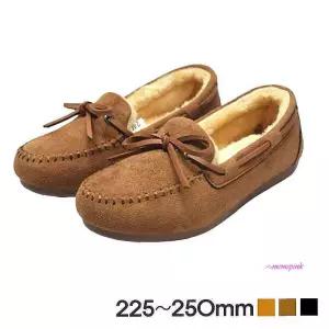 여성 모카신 내피 부드럽고 미끄럼방지 털신발 따뜻한pqr562