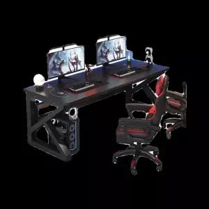 2인용 컴퓨터책상 커플 게이밍 데스크 흑백 책상 테이블