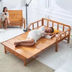 원목 접이식 베드 확장형 평상 거실 나무 침대 다용도 원룸