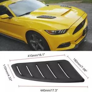 본넷덕트 2개 보닛 후드 벤트 커버 ABS 차량용 공기 흡입 특종 프론트 패널 트림 포드 머스탱 2015-2017