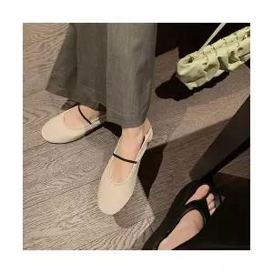 여성용 스트랩힐 신발 소프트 소가죽 메리제인 슈즈 진가죽 펌프스 발레 플랫 스몰 구두 KS5