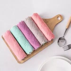 고품질 극세사 카페 청소용 주방 벨벳 양면 요술 타올 행주 (WFJRD3G)