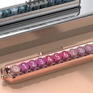 레이 모닝 야광 회전 핑크색 주차번호판 차량용연락처 예쁜