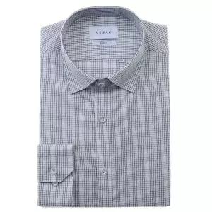 [예작]YJFSUS555_스냅카라 레이온 혼방 체크 슬림긴소매