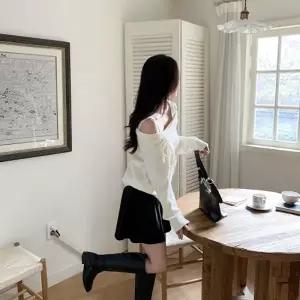 KHK1880여성용 따뜻한 벨벳 플레어 미니스커트 가을 겨울용