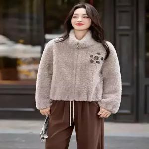 여자재킷 가죽 겨울 따뜻한 차이나카라 일체형 코트 원템4