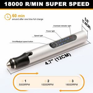 미니 전기 드릴 USB 충전식 무선 조각 펜 30 비트 핸드헬드 목공용 보석 유리용