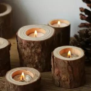 홀더 캔들 촛대 양초받침대 우드 티라이트 인테리어 (WFJ6DU8)