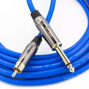 [HDTOP] 국산 메탈 RCA TO 5.5 모노 케이블 블루 5M HT-TP4119
