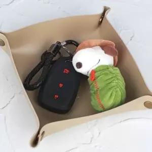 가죽 데스크 정리 트레이 베이지 색상 필기구 소품 수납 접시 (WFK6LDT)