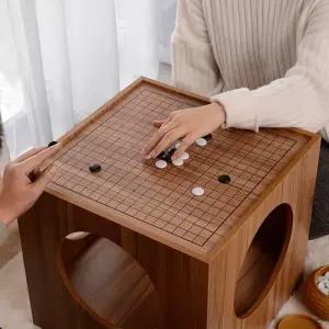 고급 원목 바둑판 테이블 기원용 대국 세트 바둑알