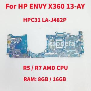 HP ENVY X360 13Z-AY100 13-AY 노트북 마더보드 CPU용 HPC31 LA-J482P 메인보드: R5 / R7-5TH AMD RAM: 8G
